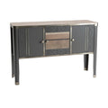 Modern Sideboard with Walnut Finish and Decorative Panel Design